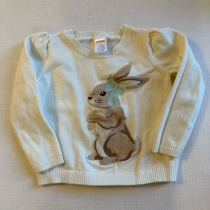 3T girls ivory bunny sweater